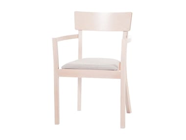 BERGAMO - Upholstered stackable wooden chair by TON