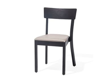 BERGAMO - Wooden chair with integrated cushion by TON