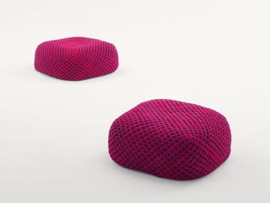 BERRY - Design square fabric garden pouf by Paola Lenti