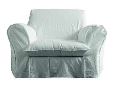 BIG - Fabric armchair with removable cover with armrests by Casamilano