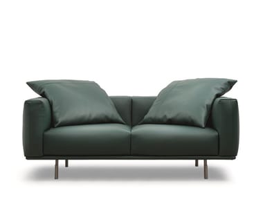 BINARIO - 2 seater leather sofa with removable cover by Flou