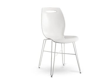 BIP IRON - Technopolymer chair and steel rod base by Colico