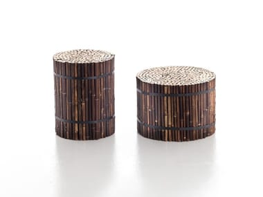 BLACK 19/21 - Low bamboo stool by Gervasoni