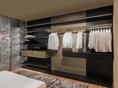 BLADE NIGHT SYSTEM - Sectional ebony walk-in wardrobe by Sicis
