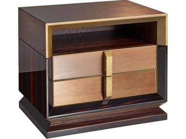 BLAKE - Rectangular ebony bedside table with drawers by Sicis