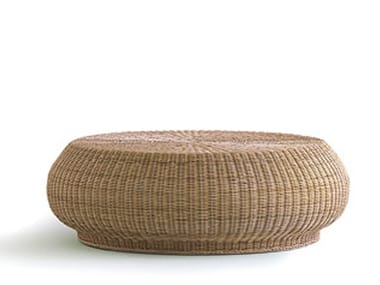 BOLLA 15 - Low round woven wicker coffee table by Gervasoni