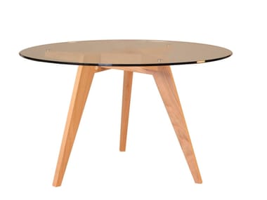 BOOMERANG - Round cherry wood table by Morelato