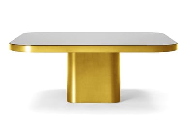 BOW COFFEE TABLE NO. 6 - Rectangular brass coffee table by Classicon