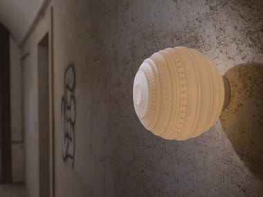 BRAILLE - Satin glass wall lamp / ceiling lamp by Karman