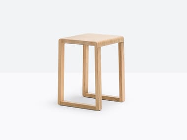 BRERA 383 - Oak stool with footrest by Pedrali