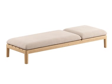 CALYPSO LOUNGE - Recliner fabric and teak sun lounger by Royal Botania