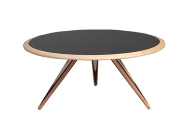 CARAMBOLA - Low round wooden coffee table by Morelato