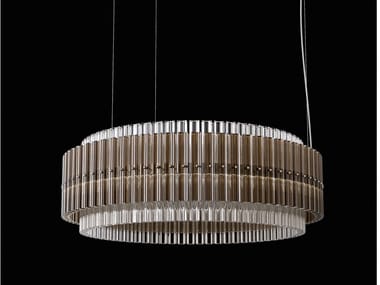 CARMEN 729 - LED adjustable glass pendant lamp with crystals by Italamp