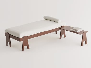 CAVALLETTO - Fabric day bed with wood base by Agapecasa