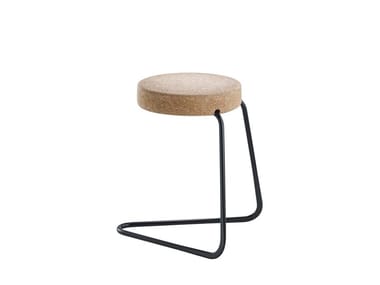 CC2 - Cantilever upholstered steel stool by Tecta