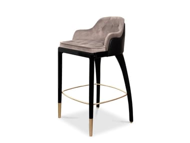 CHARLA - High leather barstool with footrest by Luxxu