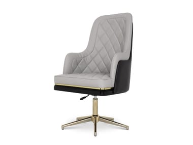 CHARLA - High-back leather executive chair with 5-spoke base by Luxxu
