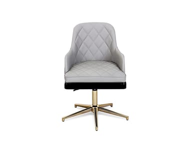 CHARLA - Medium back leather executive chair with 5-spoke base by Luxxu