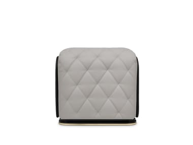 CHARLA - Square leather pouf by Luxxu