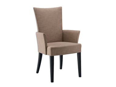 CHARMING - Upholstered fabric chair with armrests by Tonon