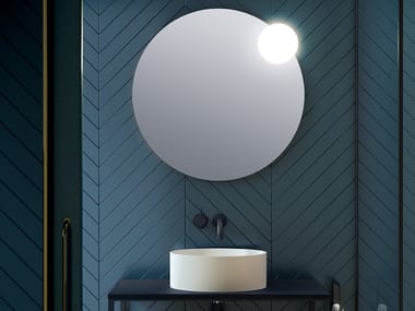 CIRC - Round wall-mounted mirror with integrated lighting by Estiluz