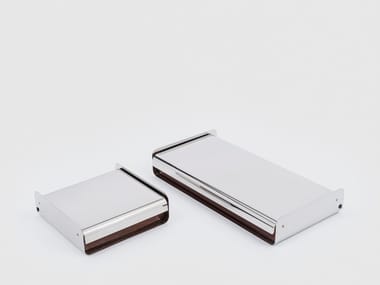 CITERA - Stainless steel and wood storage box by Danese Milano