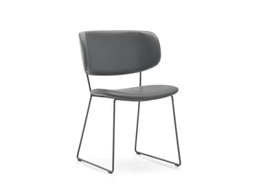 CLAIRE M - Upholstered leather chair by Calligaris