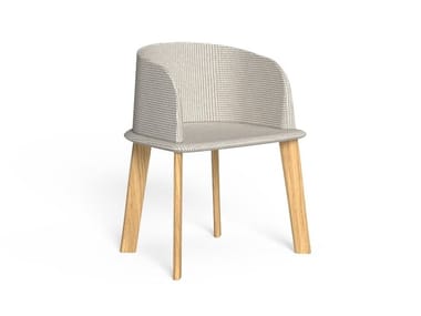 CLEOSOFT-WOOD - Contemporary style upholstered fabric chair by Talenti