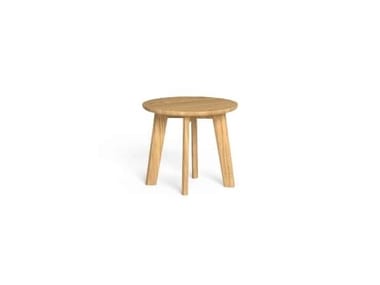 CLEOSOFT-WOOD - Low round teak coffee table by Talenti