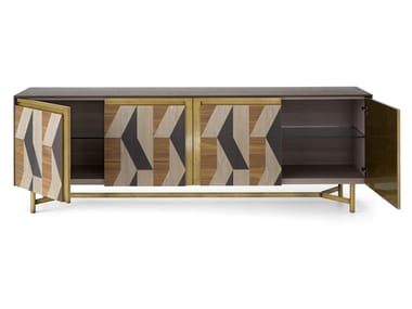 CLIK L450/4 - Wooden sideboard with four doors with inlay by Arte Brotto