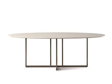 COLE - Oval marble console table by Meridiani