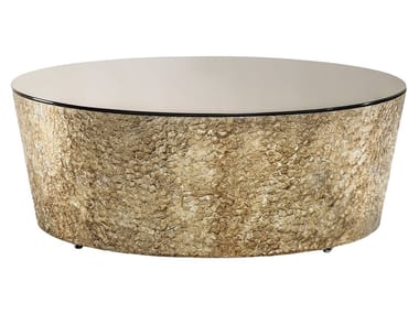 CONICO BASSO - Low round mirrored glass coffee table by Cantori