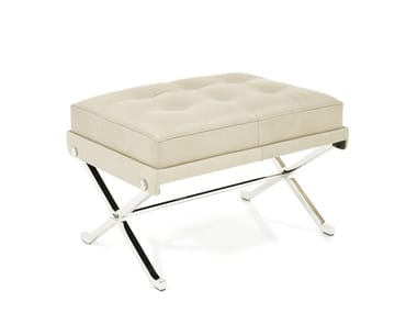 CONSTANZE 3/4 - Upholstered leather footstool by Wittmann