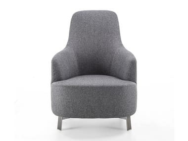 COPINE - Bergere fabric armchair with armrests by Porada