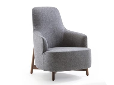 COPINE - Bergere fabric armchair with armrests by Porada