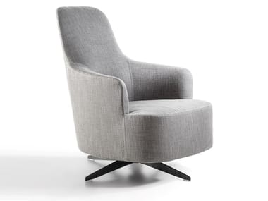 COPINE - Bergere swivel fabric armchair by Porada