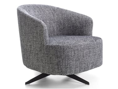 COPINE - Swivel fabric armchair with armrests by Porada