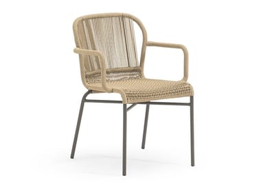 CRICKET - Synthetic fibre garden chair with armrests by Varaschin