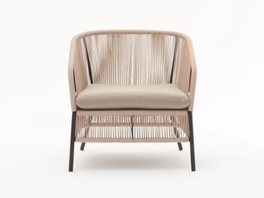 CRICKET - Synthetic fibre garden armchair with armrests by Varaschin