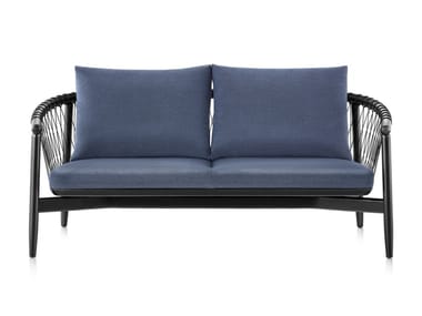 CROSSHATCH - 2 seater wooden and fabric sofa by Herman Miller