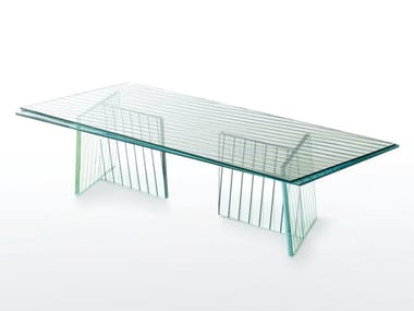 CROSSING - Rectangular crystal table by Glas Italia