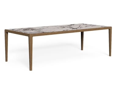 CRUISE TEAK - Rectangular porcelain stoneware table by Talenti