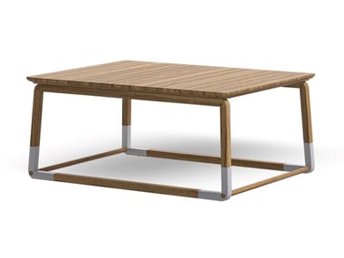 CYCLE - Low rectangular teak garden side table by Atmosphera