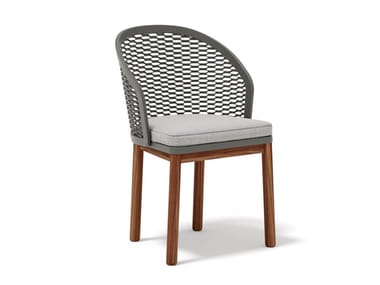 CYRANO - Fabric and aluminium chair with armrests by Atmosphera