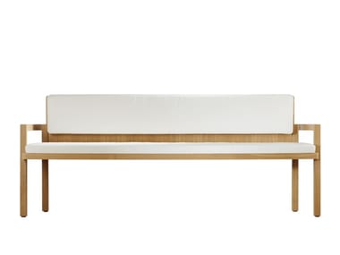 D51-3 - Upholstered ash bench with back by Tecta