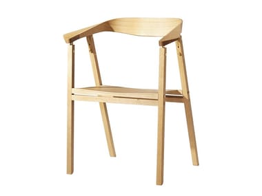 D7/D7K - Folding wooden chair with armrests by Tecta