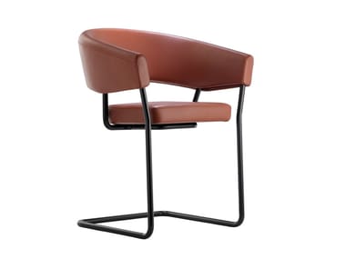 D9 - Cantilever upholstered chair with armrests by Tecta