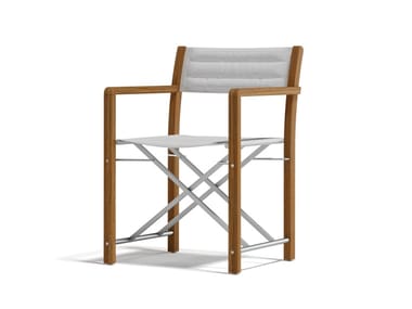 DAKOTA - Textilene and teak chair with armrests by Atmosphera