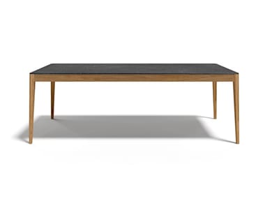 DAKOTA - Rectangular teak and porcelain stoneware table by Atmosphera