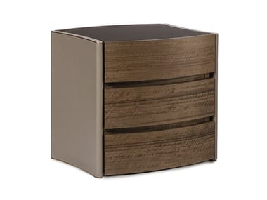 DEA - Rectangular bedside table in wood and leather by Paolo Castelli